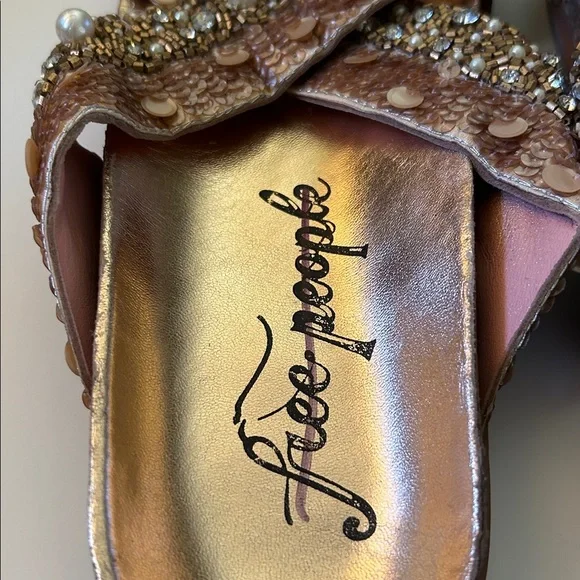 Free People Beaded Sandals - Pink and Gold - Picture 6 of 8